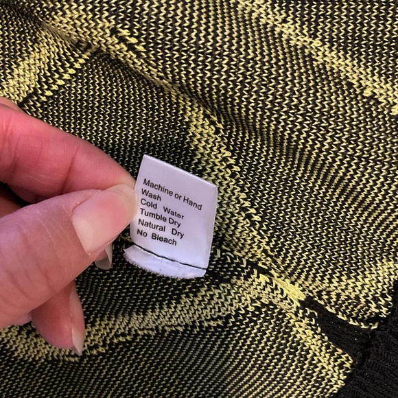 Ming Wang Jacket Womens Geometric Pattern Green & Black Knit Jacket Size PL LP - Picture 9 of 9